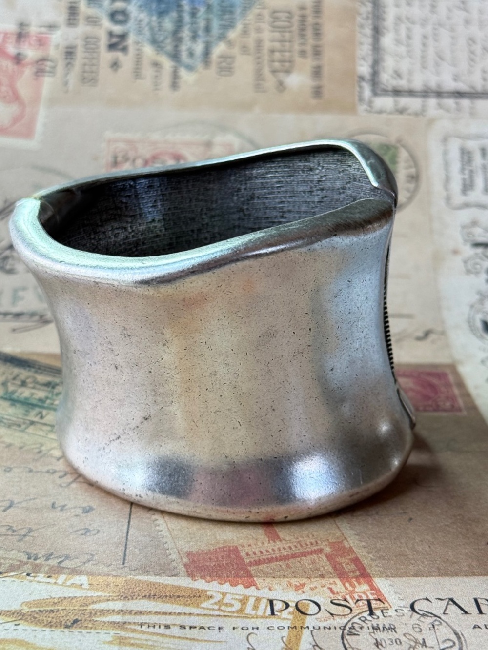 CHICO's Wide Gray Metallic Cuff Bracelet